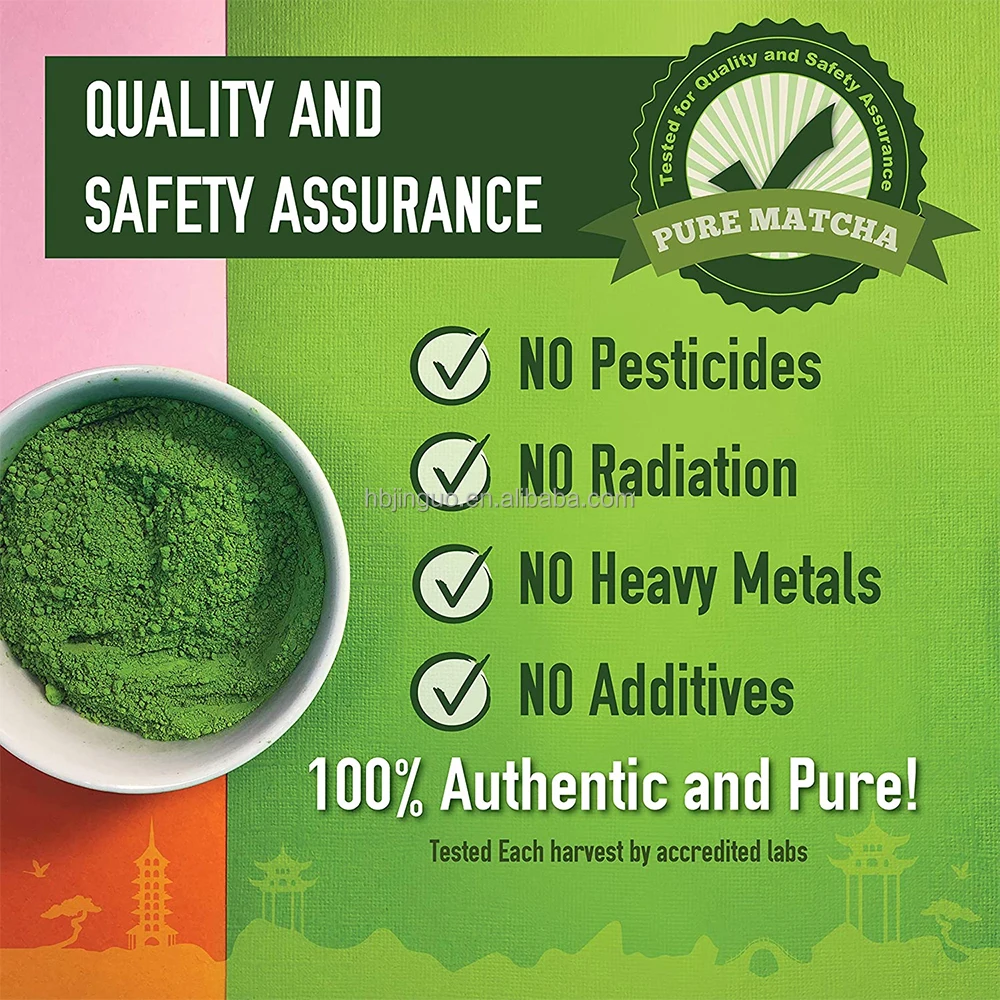 2021 Wholesale Dropship 100gr Private Label Pure Organic Bright Green Matcha Strong Aroma EU Food Certified For Weight Loss