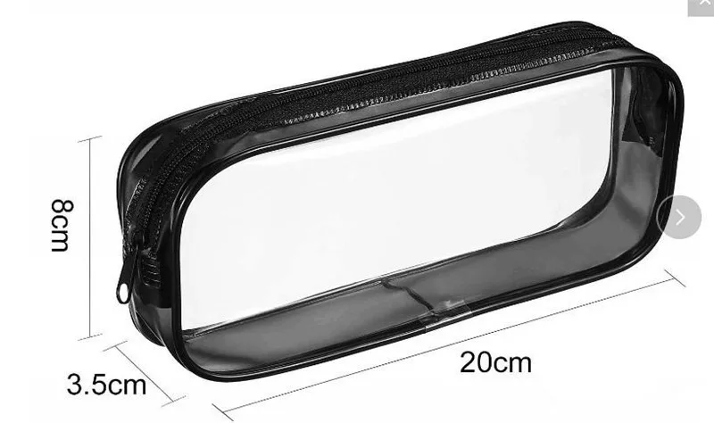 Hotselling PVC pencil bag zipper pouch transparent waterproof storage box students school jelly case pouch