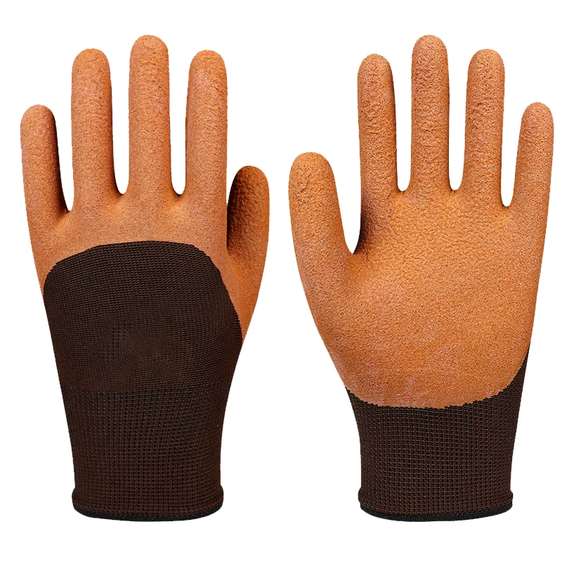 Водонепроницаемые рабочие перчатки защитные из полиэстера пены латекса с покрытием 3/4