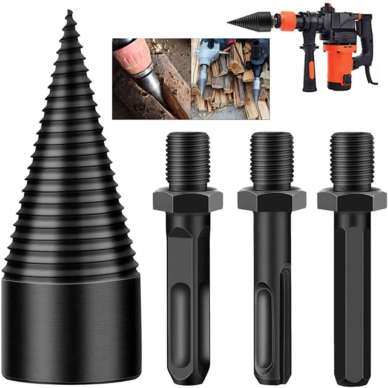 good quality high carbon steel or die steel wood splitter drill bit