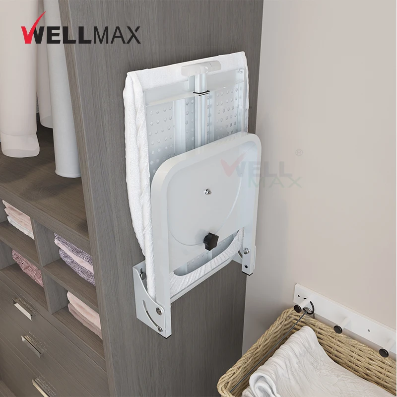 WELLMAX оптовая продажа вращающийся Скрытый Компактный железный стол для одежды настенная Складная гладильная доска