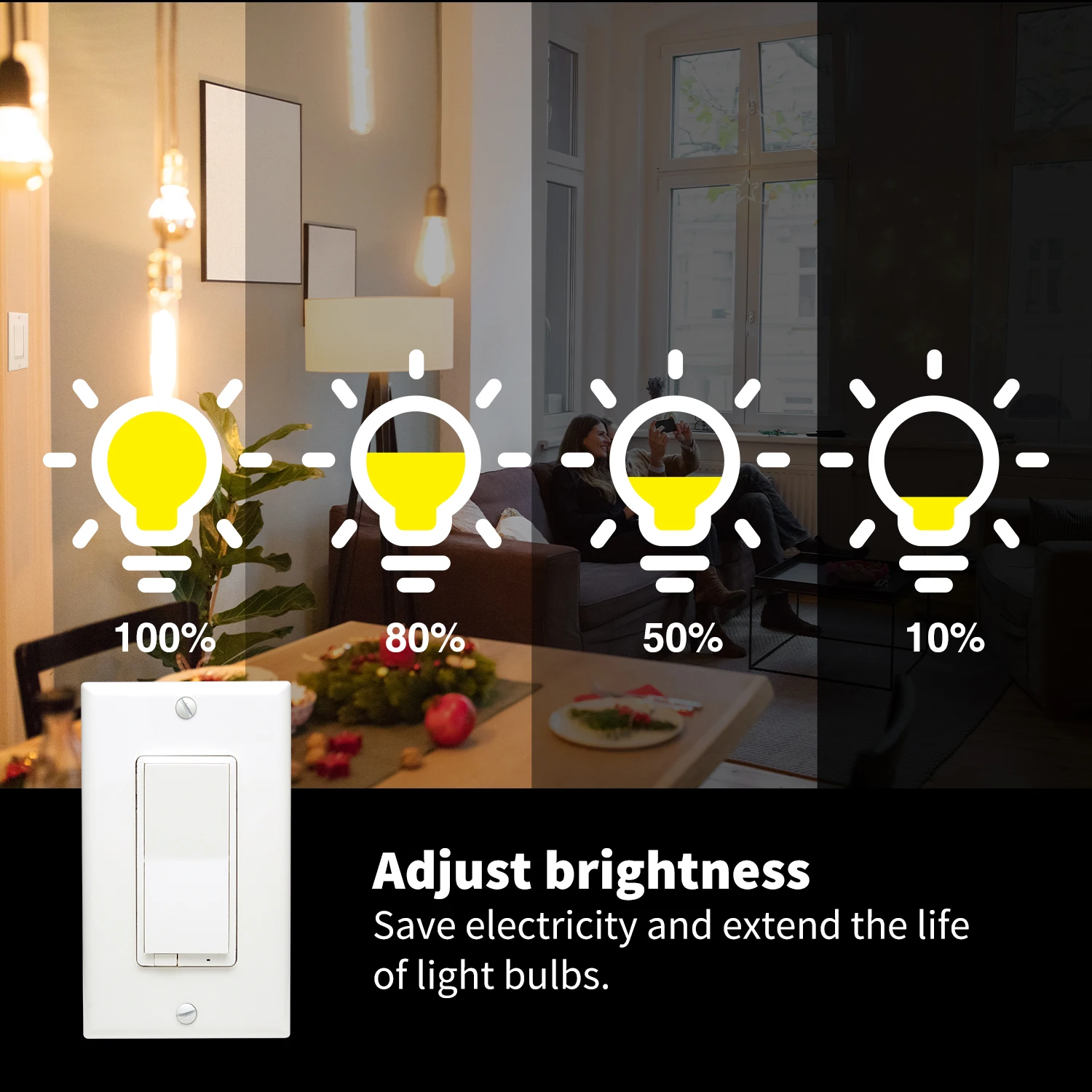 Smart Switches Alexa Home Inteligente Dimmer Smart Home Life Remote Control Electric Lcd Wifi Wall Tuya Life Smart Light Switch