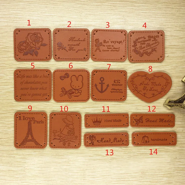 High Quality Hot Stamping China Manufacturer Eco-friendly Custom Logo Embossed suede sewing iron on leather label jeans tag