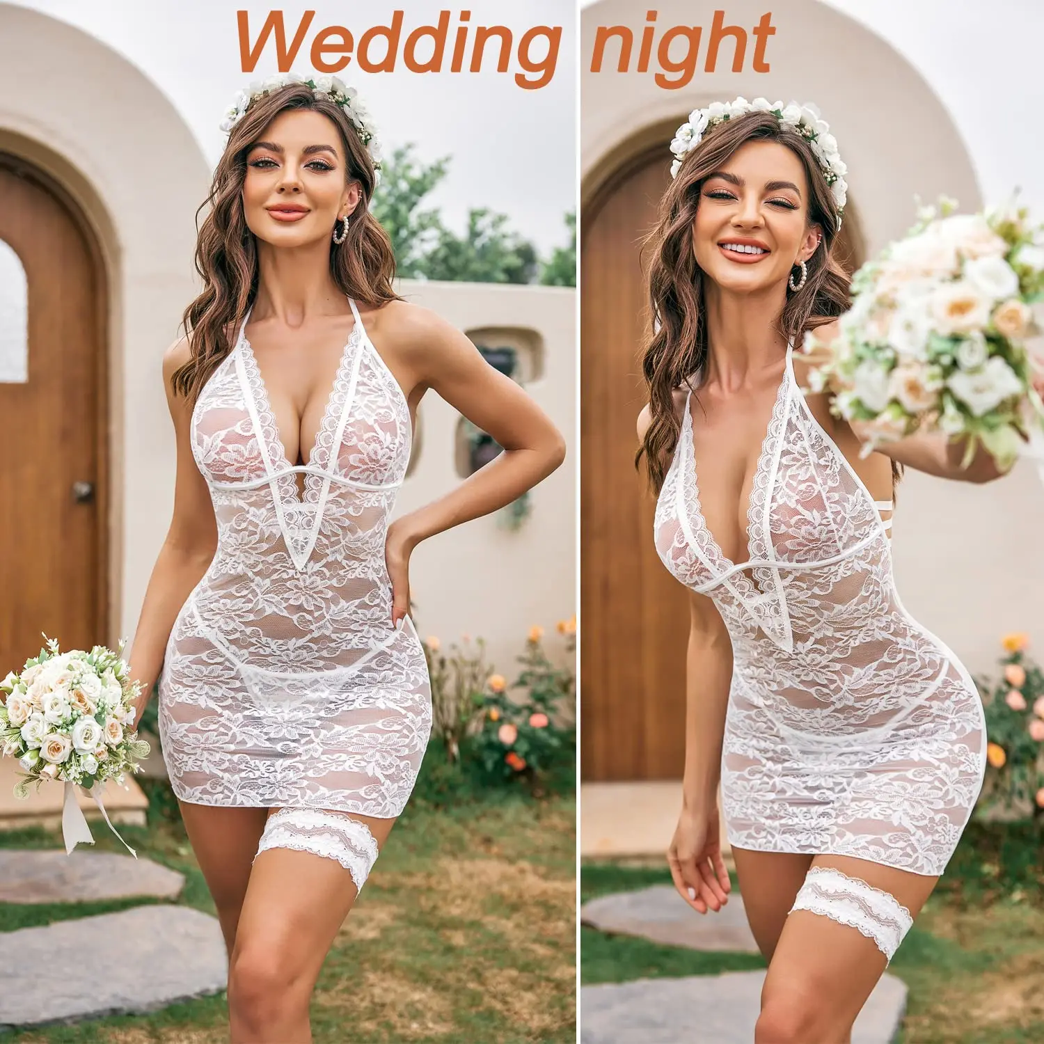 New Arrivals Fashion Transparent Lace Bodysuit Set Custom Female Lingerie For Sexy Mature Women Babydoll Lingerie Hot