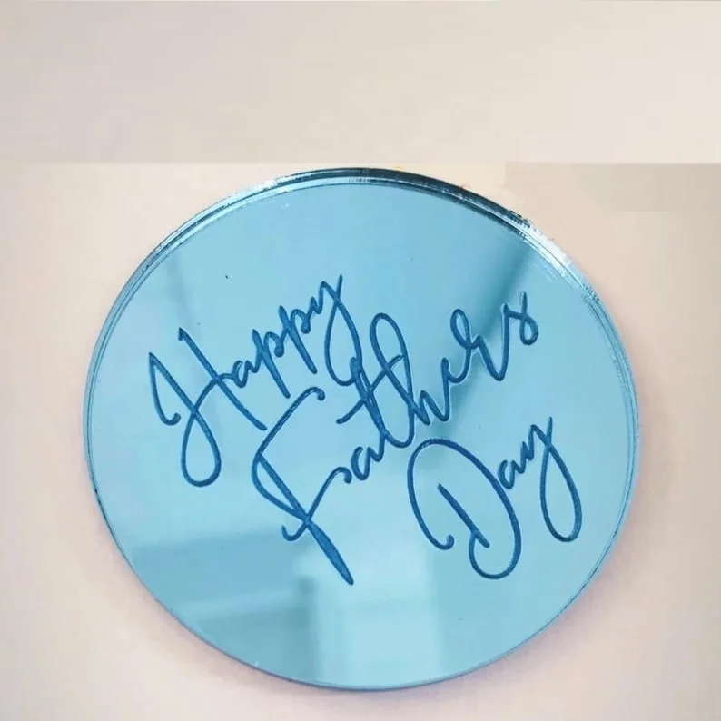 Fathers day disc mini acrylic cupcake topper for cake decoration