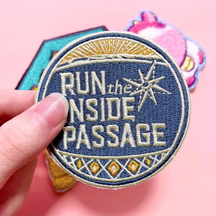 Wholesale Custom Logo Design Embroidery Patch Thermal Press Clothes Fabric Badges Iron on Patches