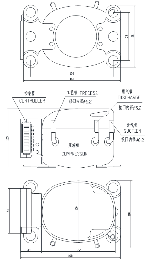 DC12V-24V solar refrigerator  R600a compressor QD20