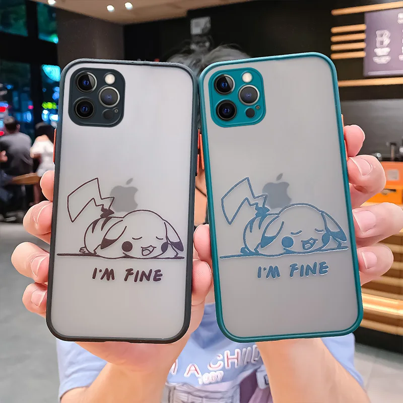 
Cute Anti-fall Art Frosted Matte Case Cartoon Mobile Phone Case Abstract Phone Case For iphone 12 pro max mini Cover 