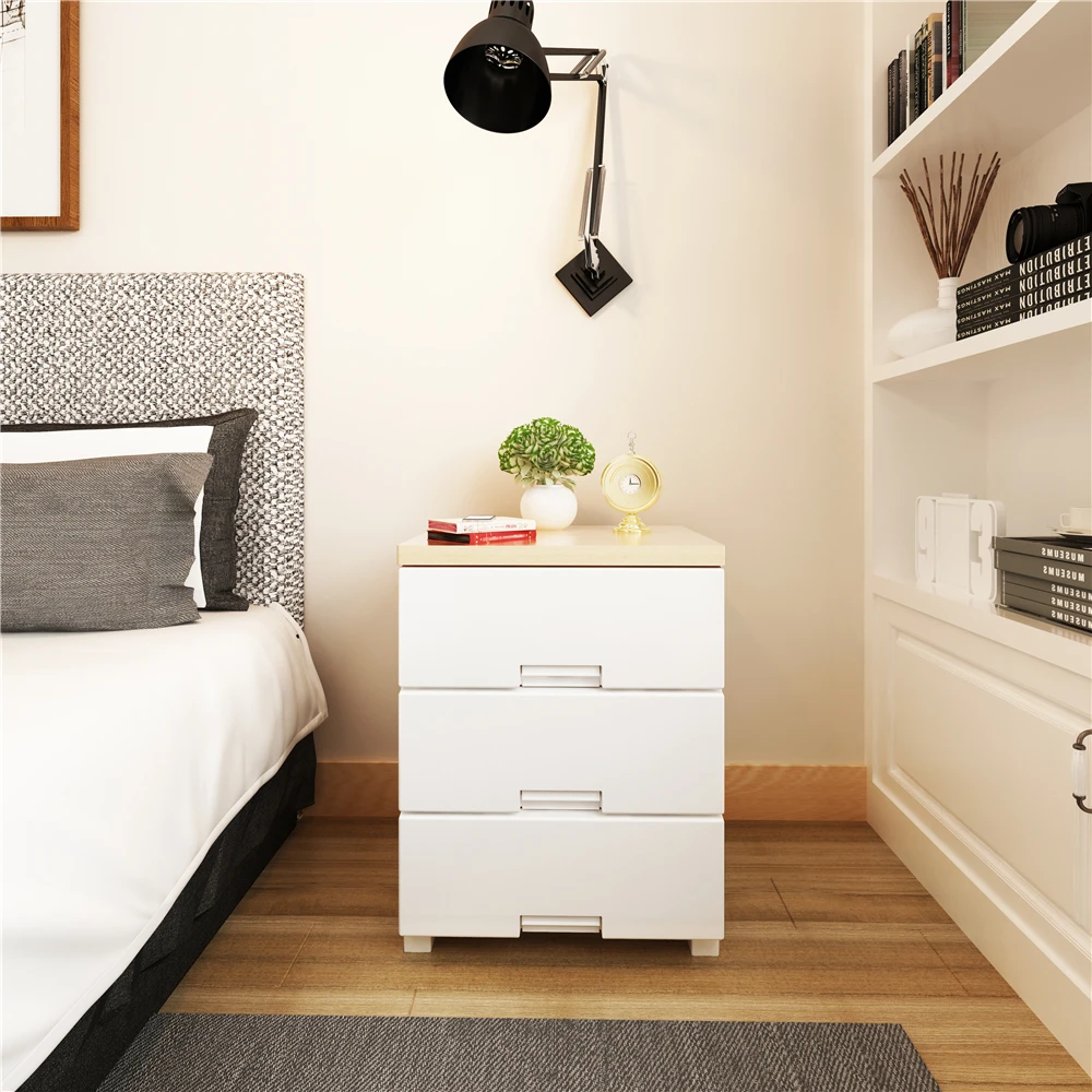 
Wholesale home usage storage drawer night stands bedroom luxury furniture plastic cupboard for clothes cabinet 