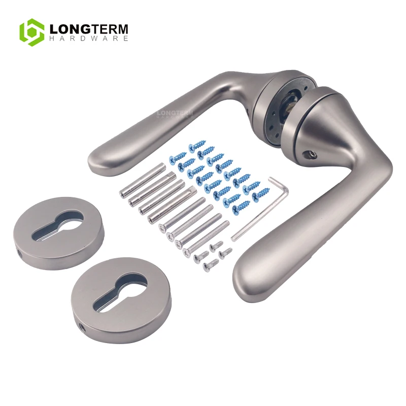 Door Hardware Indoor Mortise Handle Lock Lever Set Modern Luxury Zinc Alloy Chrome Entrance Door Handle with Lock for Bedroom