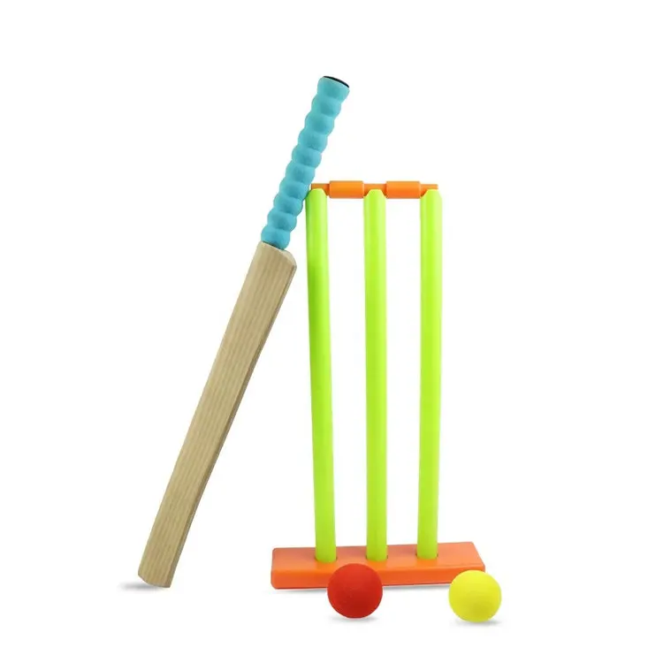 
China Foam Toys Factory Cheap Price EVA Plastic Wood Grain Junior Sports Cricket Bats 
