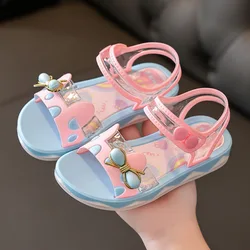 Girls Sandals 2023 New Summer Princess Fashion Student Non Slip Soft Bottom Little Girl School Kids Beach Shoes
