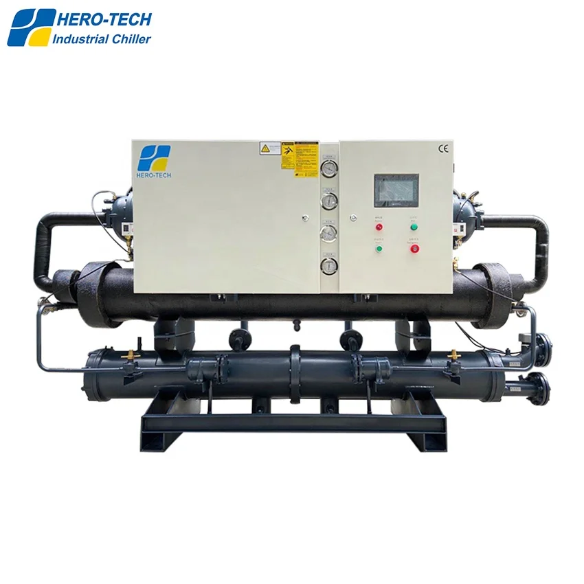 140hp корпус и трубка для пива, вина, молока, кокса, водяное охлаждение, нержавеющая емкость, винтовой охладитель гликоля