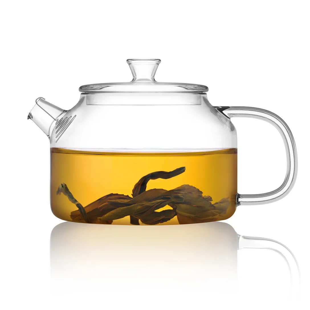 2024 Hot Selling Gift Box Travel Home Office Water Bottle Simple Safety Transparent Belt Cup Glass Teapot Tea Set