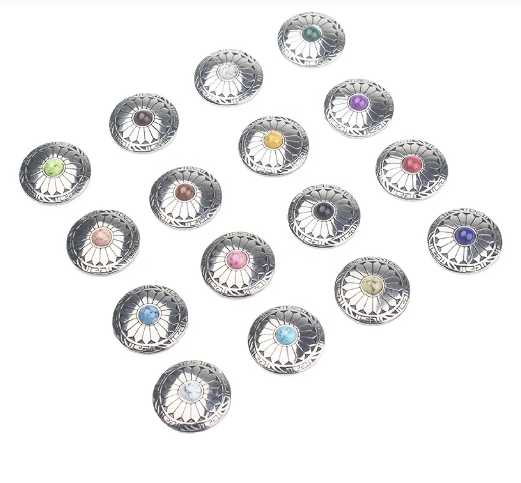 Factory wholesale turquoise conchos with screws for leather