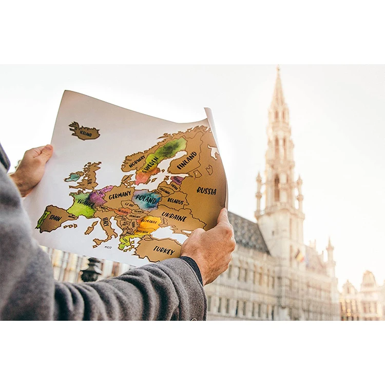 Постер Европы с изображением карты ЕС, чтобы раскрыть яркие цвета стран