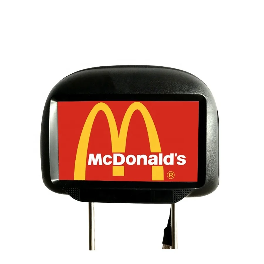 Wireless advertising player 9 Inch taxi headrest six video media ad player HD 3g wifi