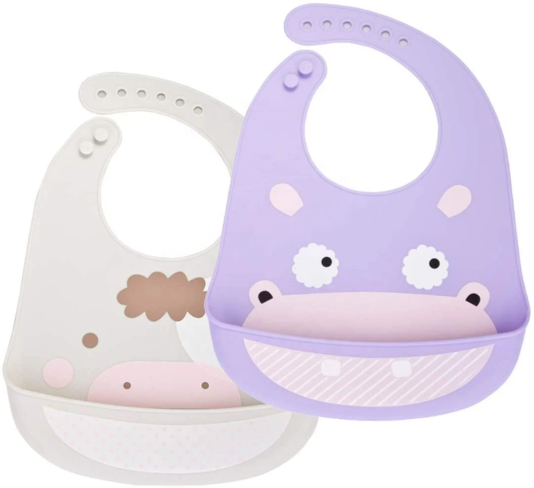 Cartoon Waterproof Silicone Baby Bibs Food dribble soft waterproof  toddler feeding bandana silicone bibs