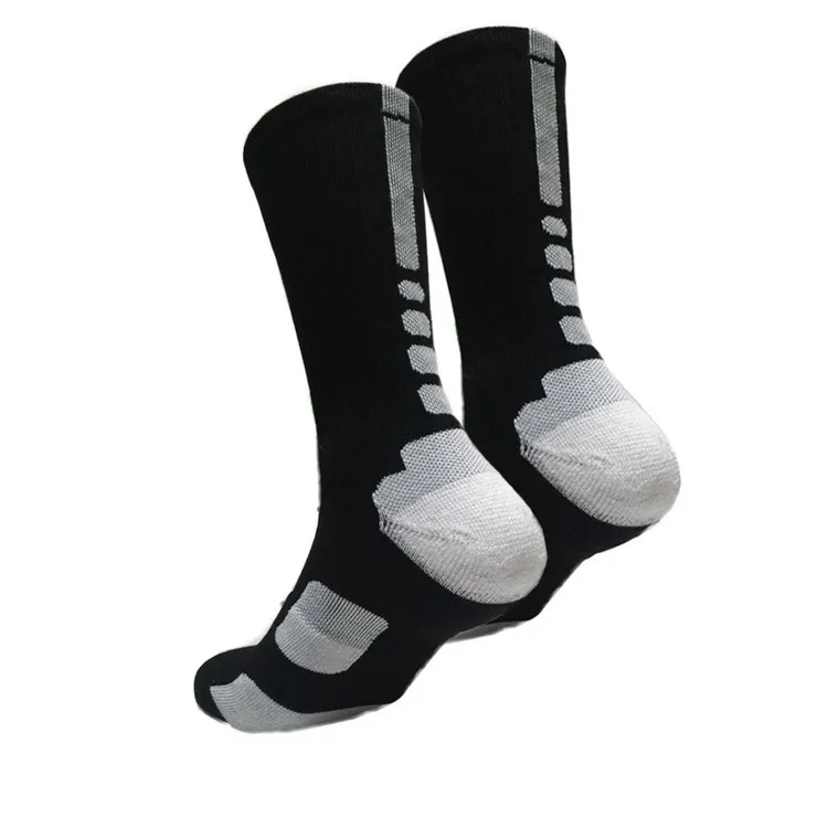 Wholesale custom logo cotton cushioned elite crew sports basketball socks