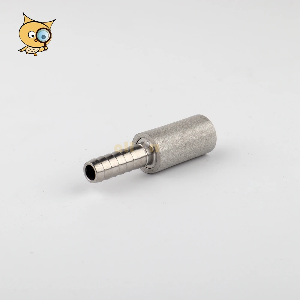 ALL IN Homebrew 316L Stainless Steel 0.5 Micron Micro Oxygenation Carbonation Diffusion Aeration Stone with Barbed Connection