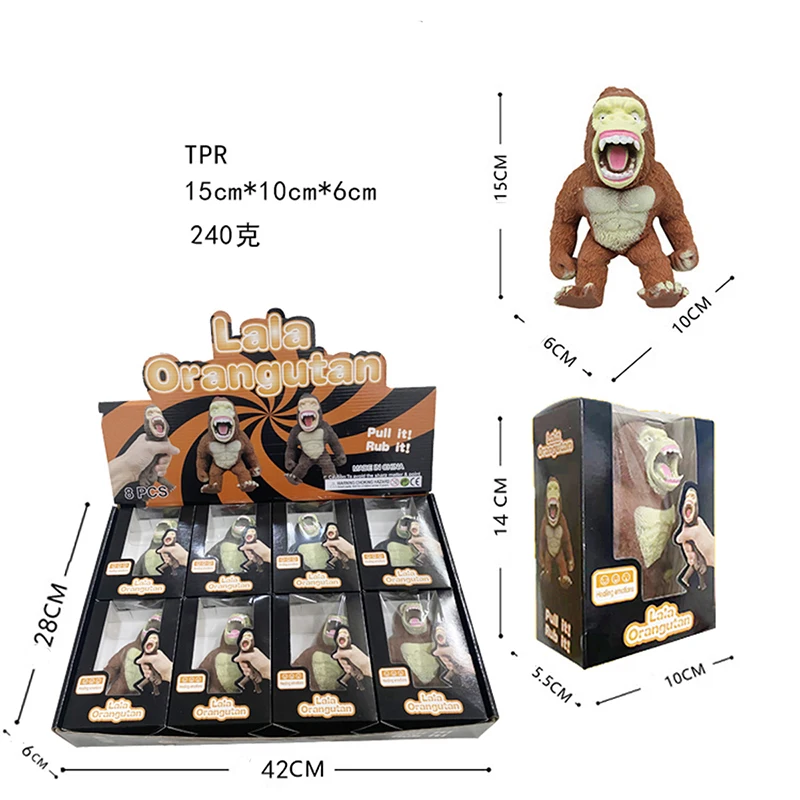 Monkey Squishy Squeeze Toy TPR+Sand Squishy Stretch Monkey Stress Toy