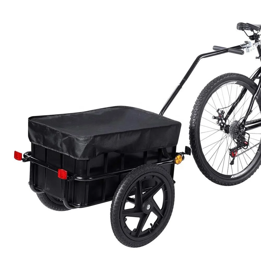 Bicycle Cargo Trailer, 70L Outdoor Foldable Cargo Trailer Bike Trolley Cart Storage Handle Luggage Carrier