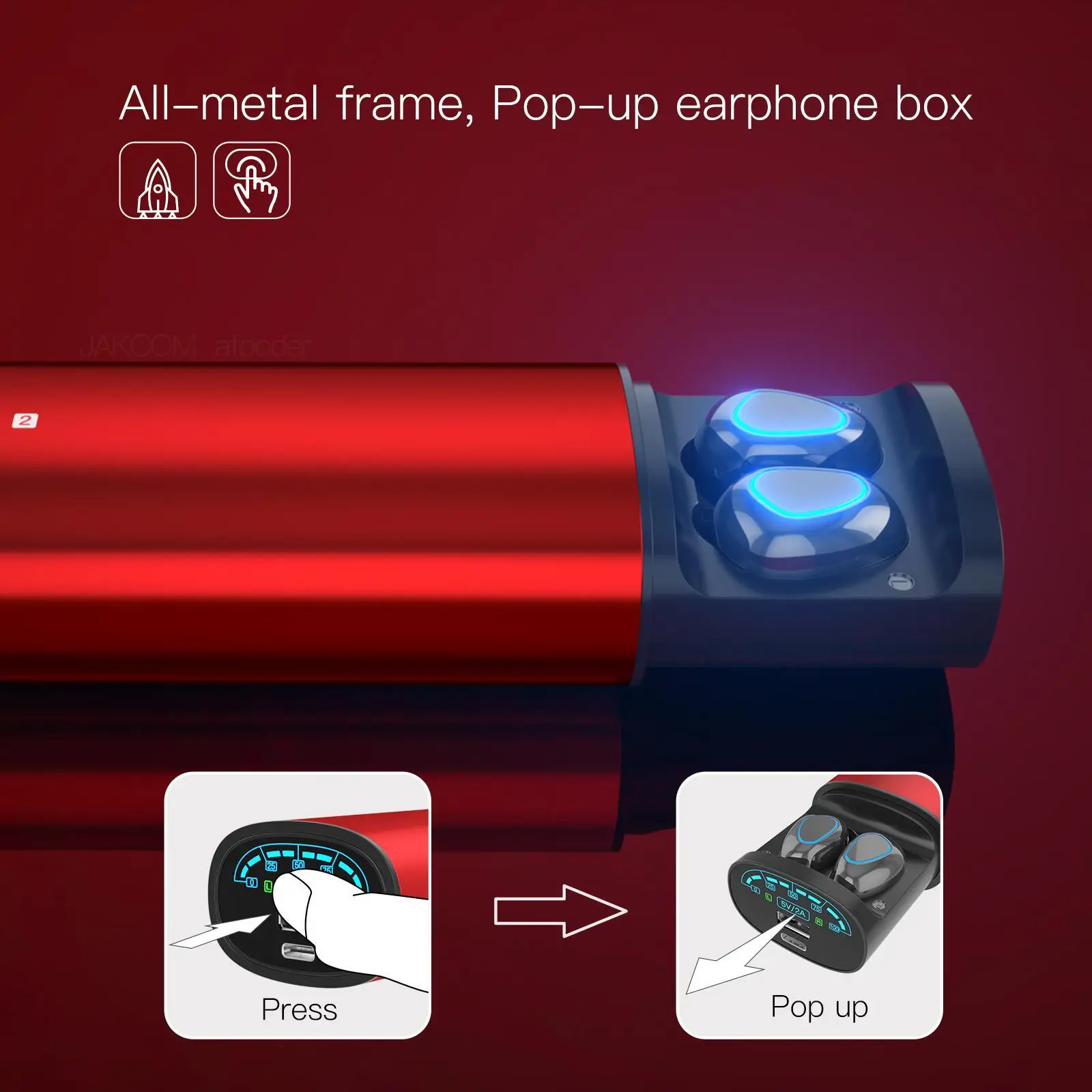 JAKCOM TWS2 True Wireless Earphone Power Bank 2in1 New Earphones & Headphones Super value as best for 7 mp3 air 3 tws i 100000