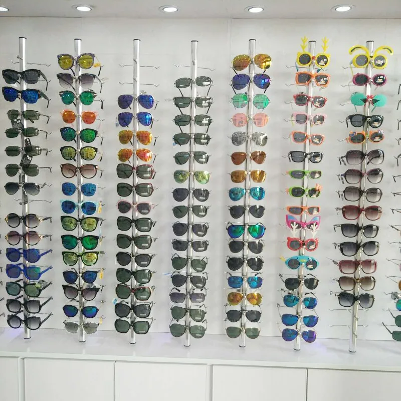 Hold 9/12/14/18/20 Pair Glasses Aluminium Alloy Optical Frames Display Wall Mounted Stand Rack With Lock Sunglasses