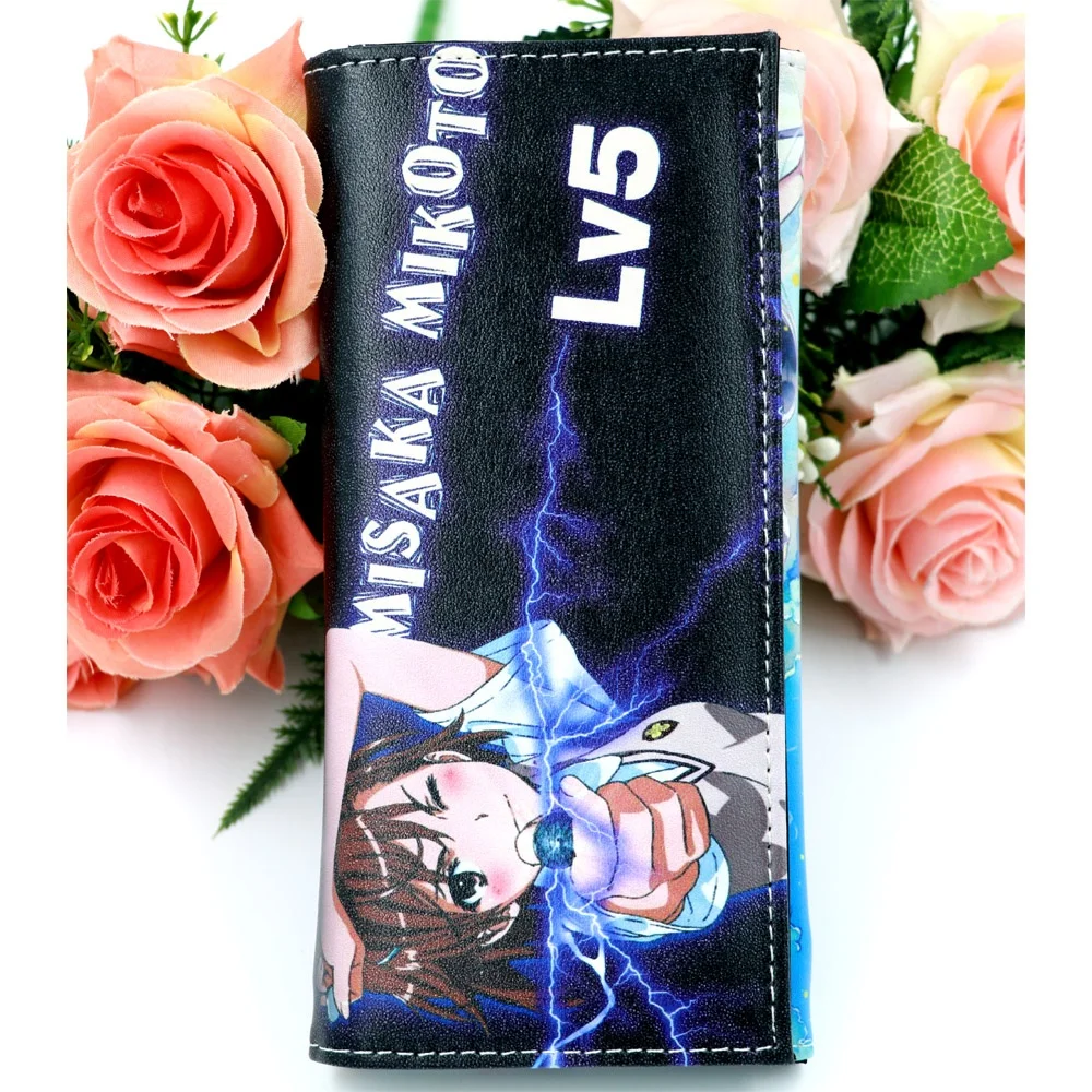 Toaru Kagaku no Railgun Anime Long Wallet Misaka Mikoto Card Holder Purse with Hasp