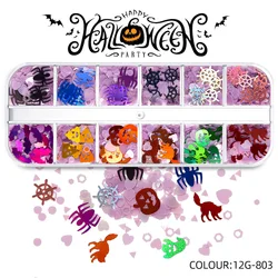 Wholesale Halloween Nail Decoration Glitter Sequins Polymer Clay Pumpkin Witch Art Nail Decals Accessories