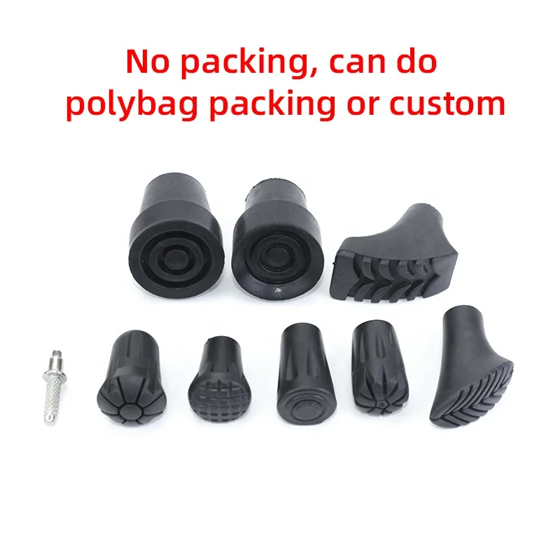 Pole Feet Shock Crutch Pad Pole Accessories Cane Tips Walking Stick Rubber Ferrule Stick Crutch Ferrules Rubber Walking Stick
