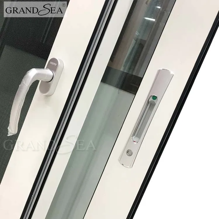 Aluminum Double insulated tempered glass sliding window price with three track in philippines