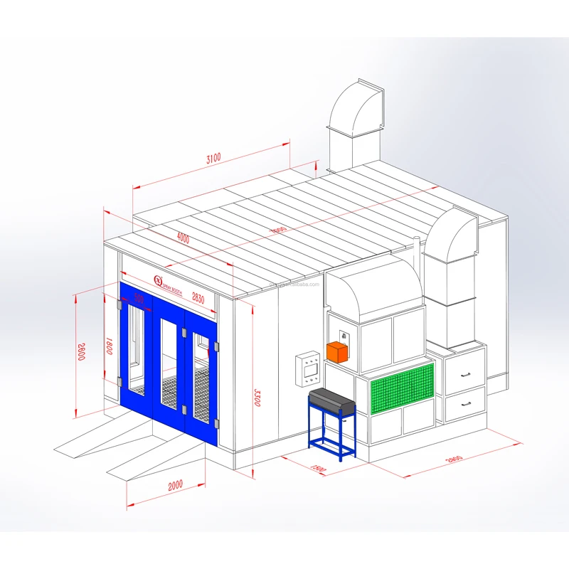 Luxury type used car painting oven spray booths for body repair equipment