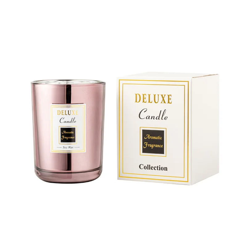 Spot Luxury Decoration Glitter Color Fall Handmade Smokeless Highly Soy Wax Scented Candle  In Gold Glass Jar