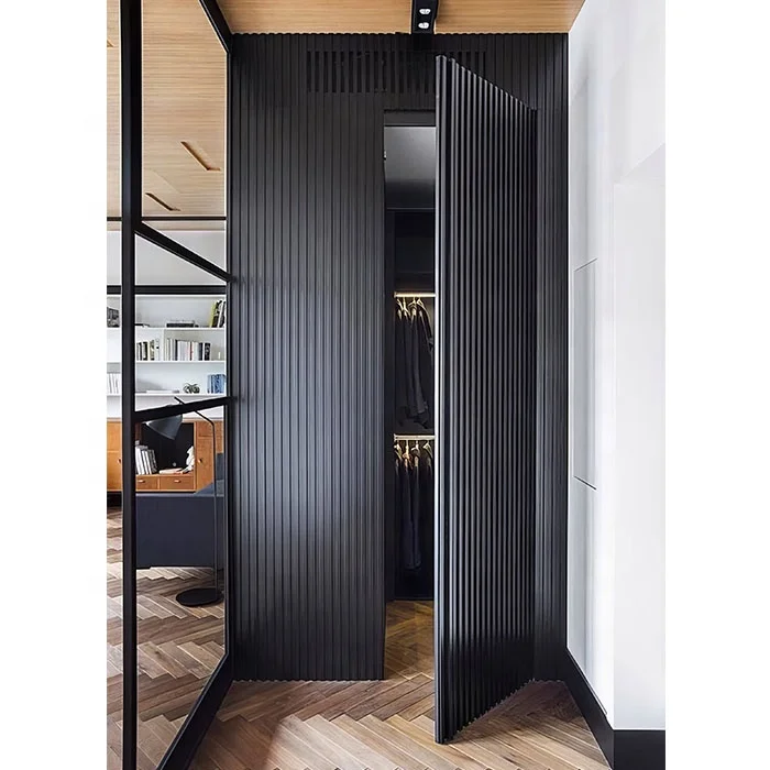 American interior frameless invisible door wooden hidden room door with lock