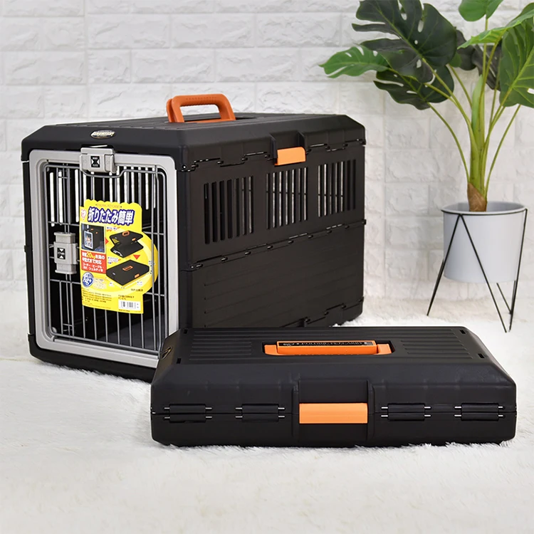 Relaxlines Foldable Plastic Pet Travel Flight Carrier Portable Pet Crate Traveling Dog Cage Box