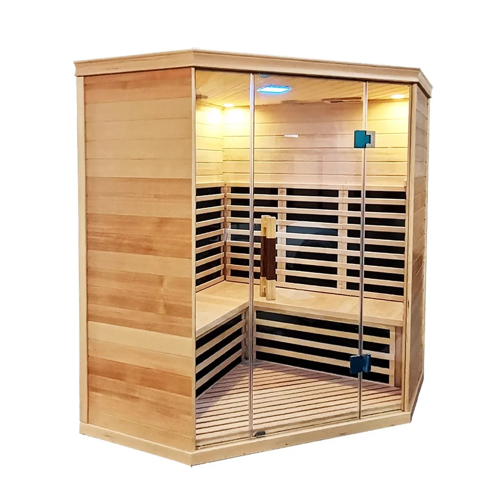 Customized Dry Steam Carbon Panel Big Sauna Room 4 person Sauna