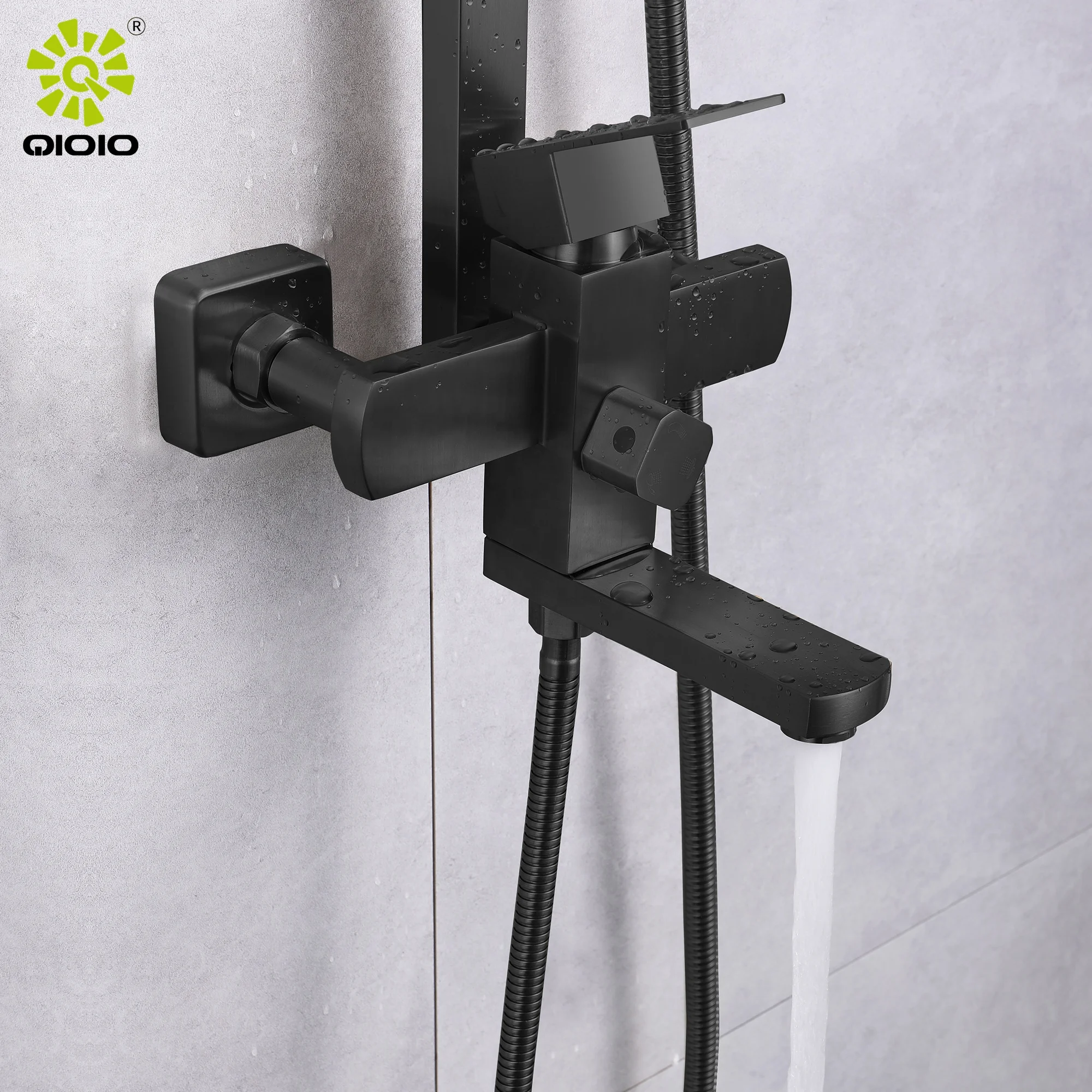 China Guangdong modern design 304 stainless steel free lead hot cold rain bath shower set rainfall bathroom shower set