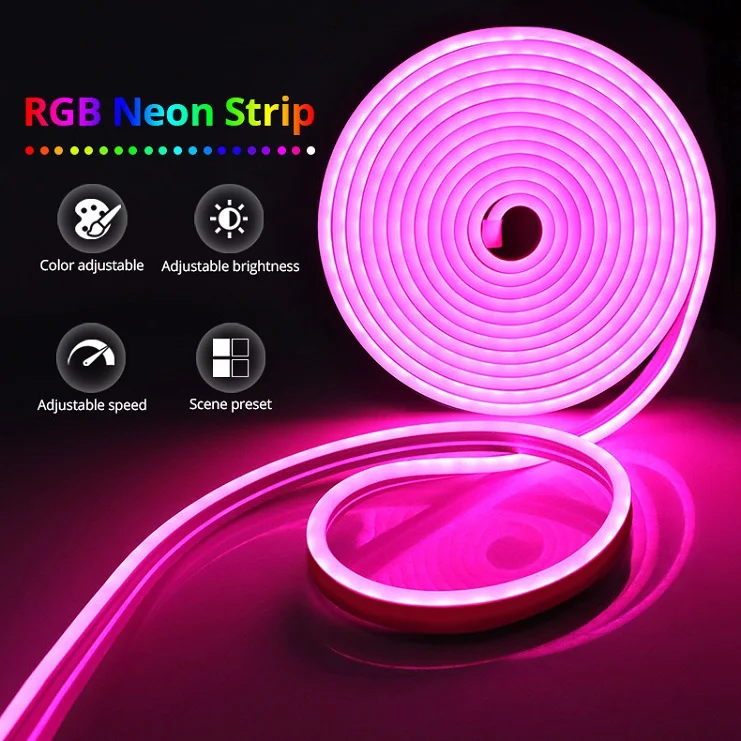 High quality and wholesale price RGB silicone flex neon strip light neon light kit