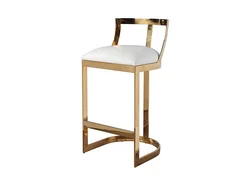 Gold Stainless Steel Bar Chair Luxury Button Tufted Bar Stool for Home Casual Cafe Furniture