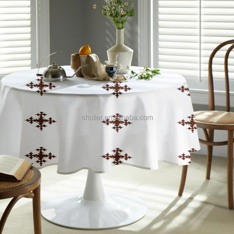 Custom Ethiopian Habesha Art round Tablecloth Oilproof custom size print Table Cloth