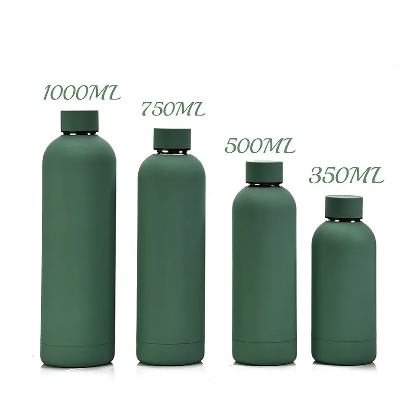 Custom Blank DIY Double Wall Small Mouth Drink Bottle 350ml/500ml/750ml Insulated Stainless Steel Sport Water Bottle with Handle