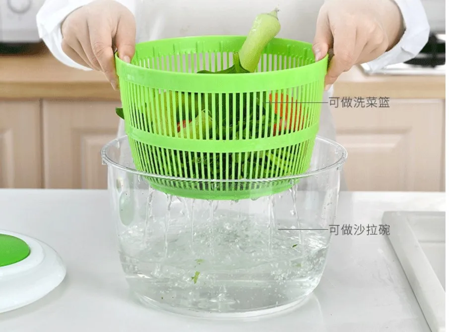 Kitchen Utensils Large Manual Salad Vegetable Washing Drying Machine Manual Vegetable Washer Drainer