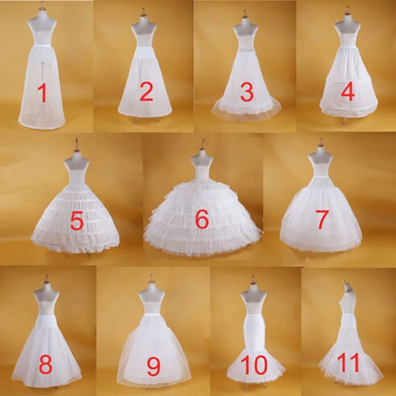 Wholesale Cheap Bridal Dress Petticoat Wedding Accessories Bridal Hoop Crinoline Prom  Long Underskirt Fancy Skirt Slip