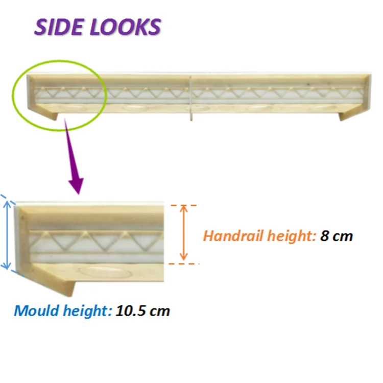 ABS plastic precast concrete handrail mold