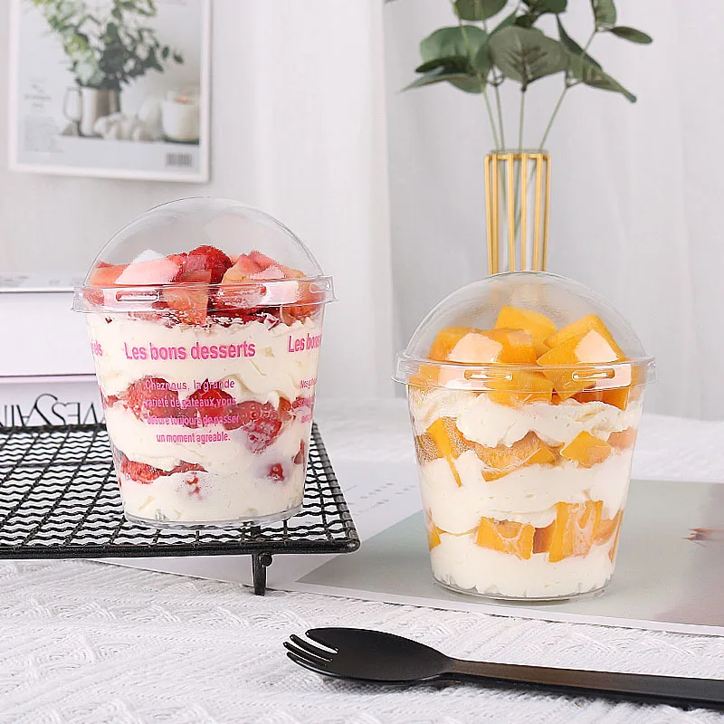 Dessert Salad Snack Pudding Cups 6oz Cake Ice Cream Party Packaging Cup Product Clear Plastic New with Lids Disposable Food