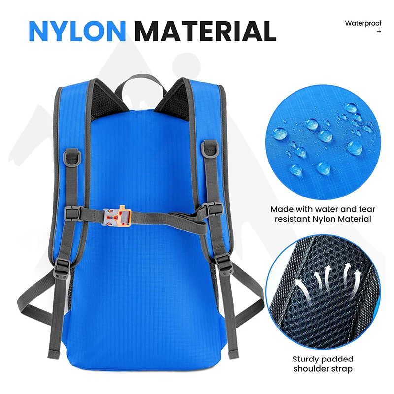 KINGGEAR Foldable Backpacks Collapsible Packable Backpack Compact Day Pack 35L Lightweight Hiking Backpack for Travel