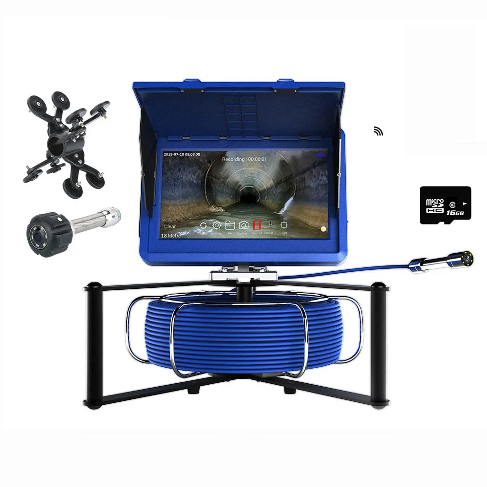 Industrial Pipe Sewer Inspection Video Camera Meter Counter DVR Video recording WIFI wireless 23mm HD 1080P 20M 30M 50M 80M 100M