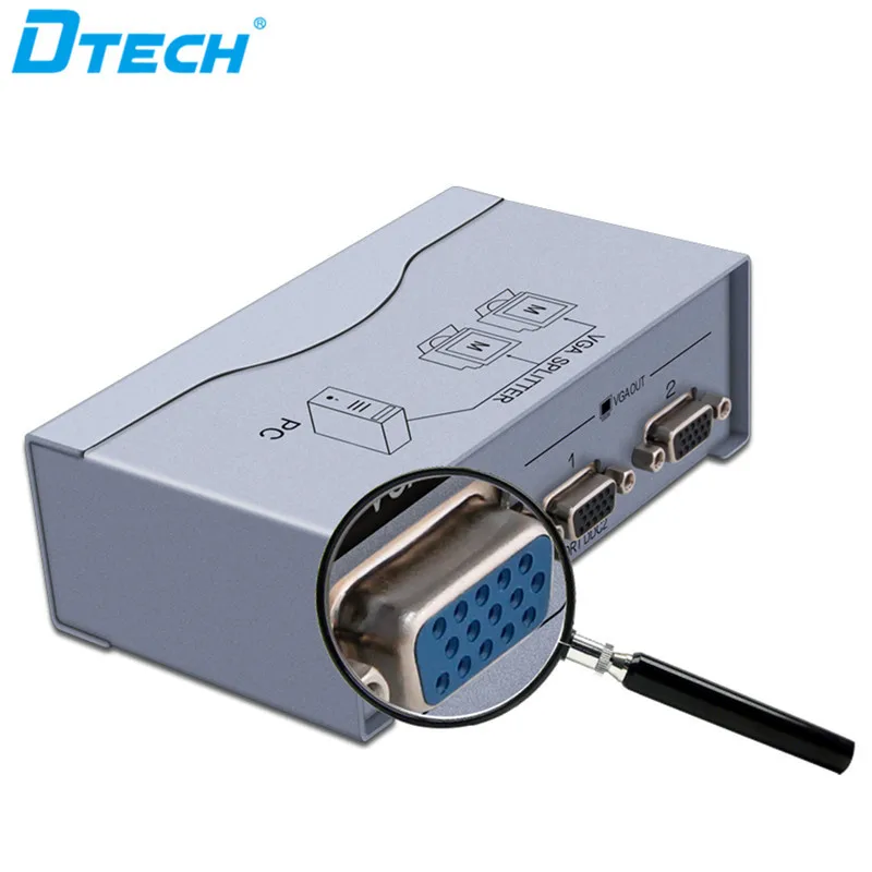  DTECH 2-портовый видеоразветвитель 350 МГц 1 вход 2 выход VGA разветвитель