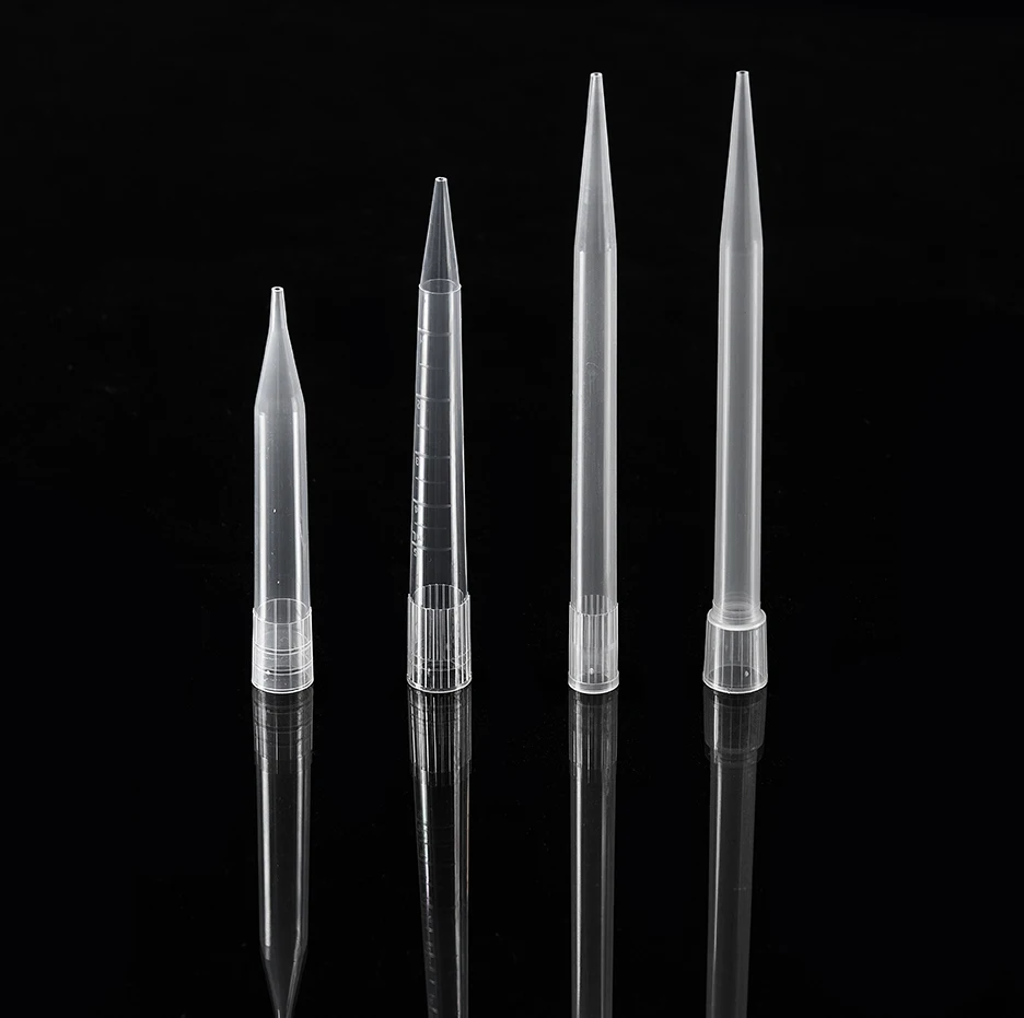 Sterile laboratory supplies  low retention disposable PP micropipette yellow blue white pipette tip